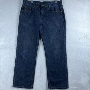Perry Ellis Jeans Wide Leg Women's Mid Rise Medium Wash Blue Size 34X29